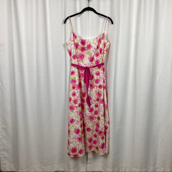 Coldwater Creek Pink Floral Midi Length Sundress Sz.12 NWT - Picture 1 of 15